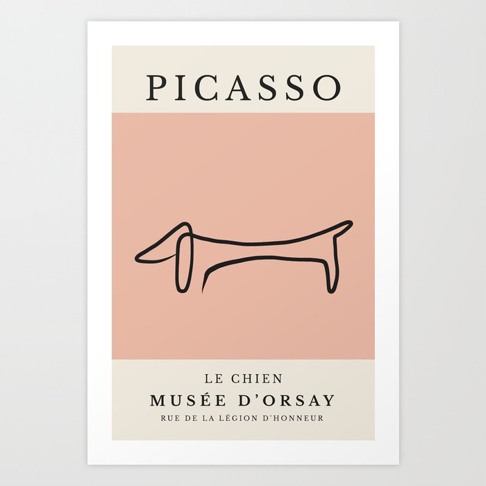Picasso Exhibition Poster Le Chien Line Art Art Print