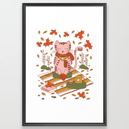 Autumn Cat Framed Art Print
