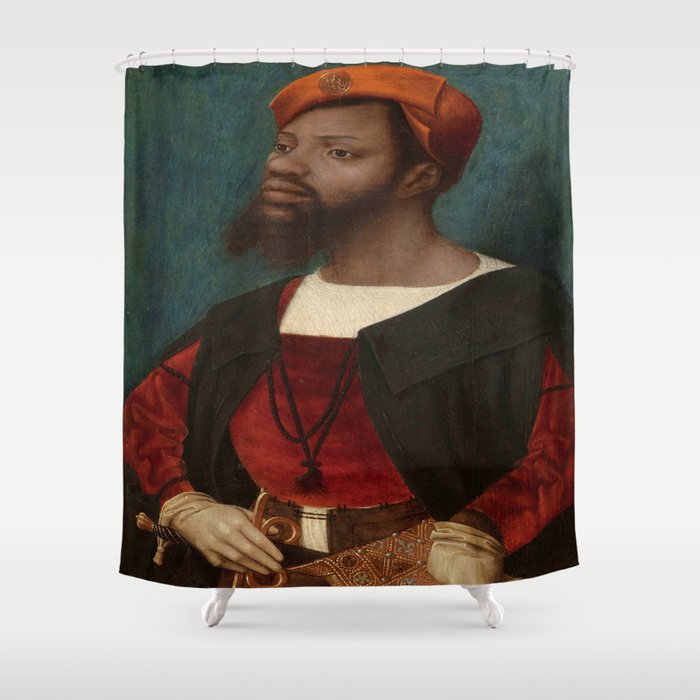 Portrait of an African Man by Jan Mostaert Shower Curtain