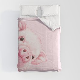 Sneaky Baby Pink Pig Comforter