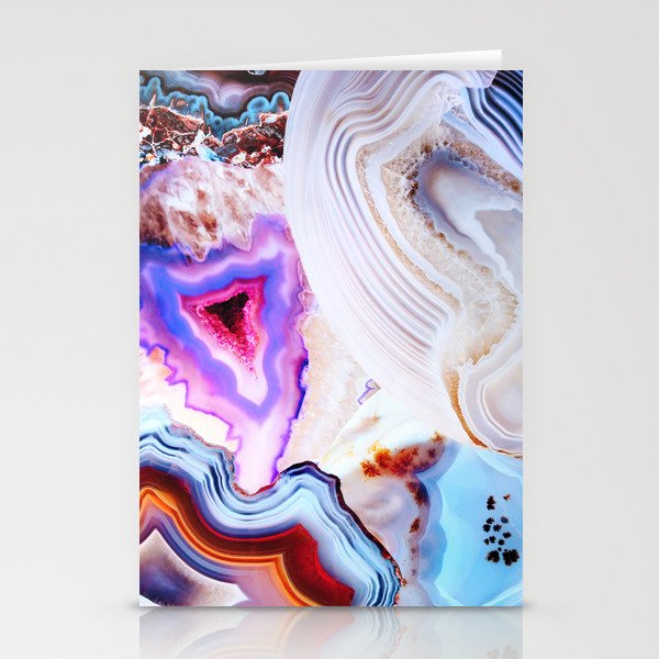 Agate, a vivid Metamorphic rock on Fire Stationery Cards
