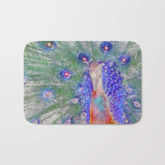 Painted Peacock Bath Mat
