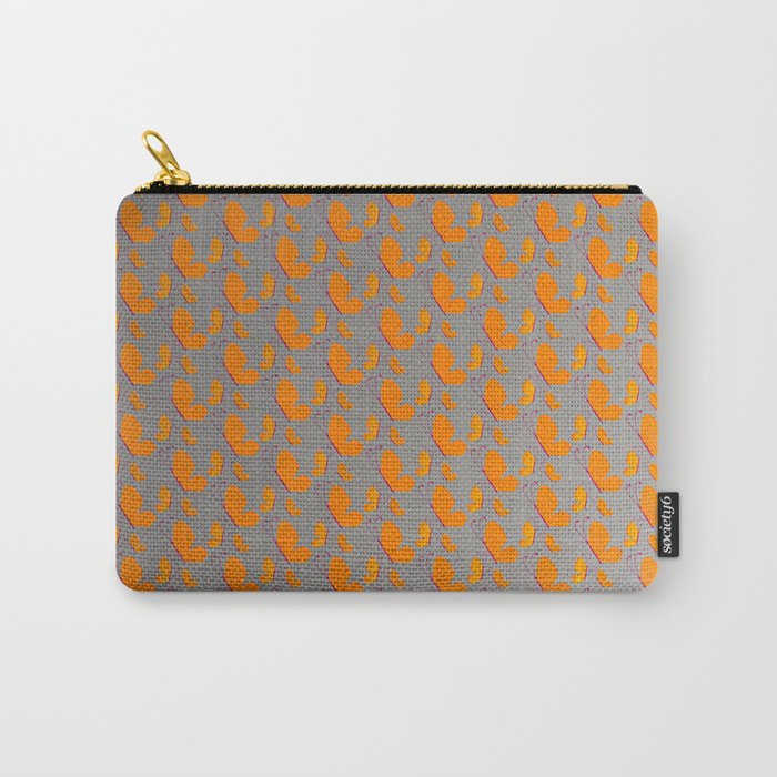 Orange butterflies pattern on grey background Carry-All Pouch