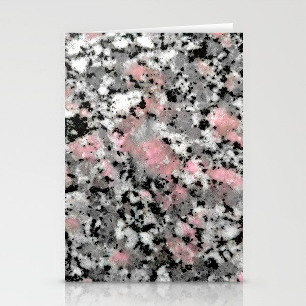 Black and Pink Granite Stationery Cards