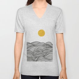 sun and waves V Neck T Shirt