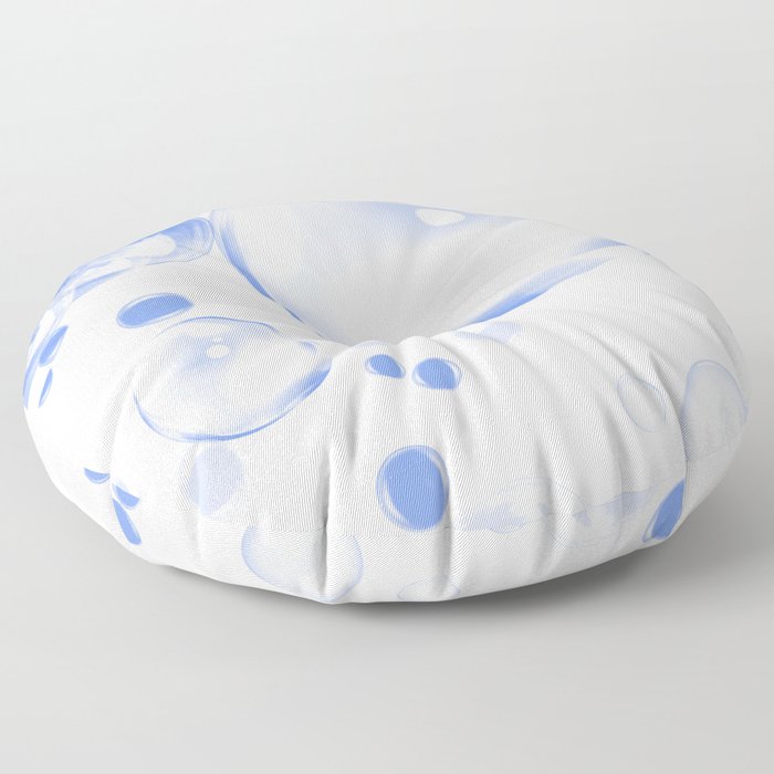 Blue Digital Soap Bubble Floor Pillow