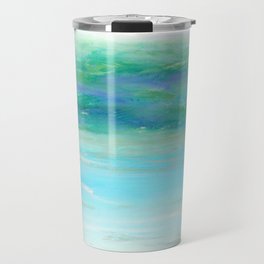 Water Land Soft Bright Oil Pastel Drawing Travel Mug