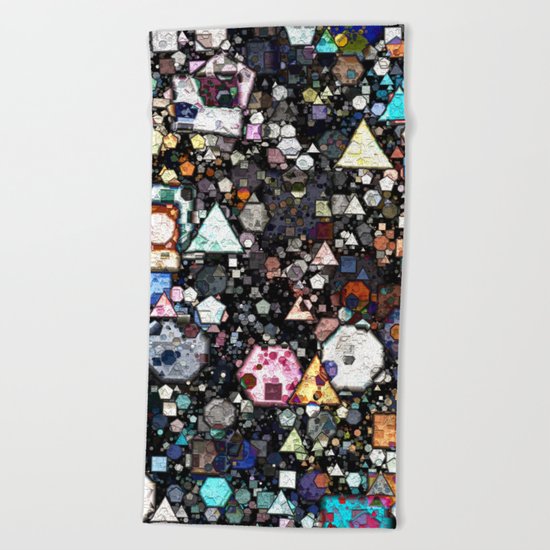 Colorful Layers of Geometric Shapes Beach Towel