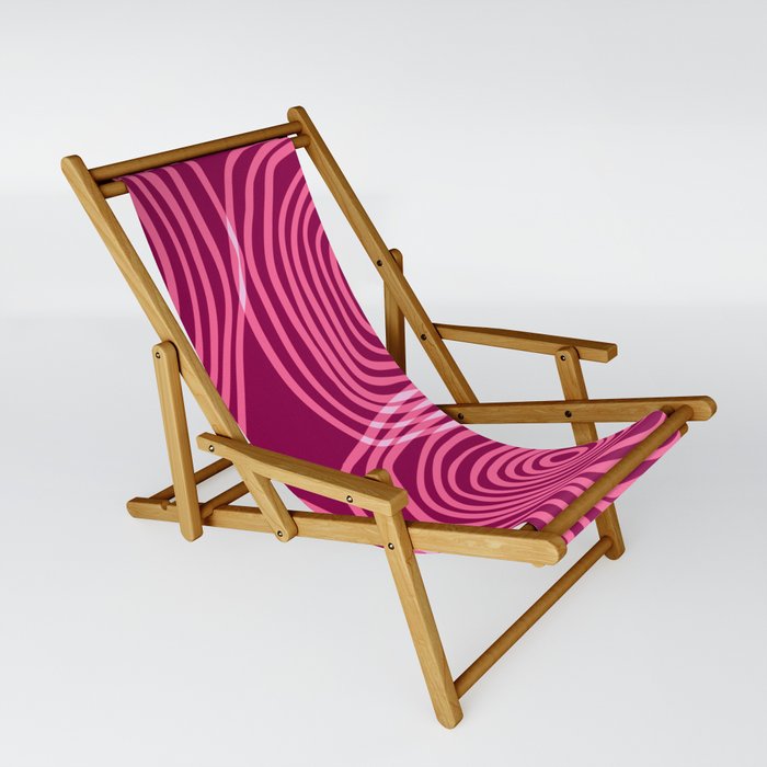 Japanese Seigaiha Magenta Sling Chair