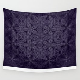 Dark Purple Delicate Flowers Wall Tapestry