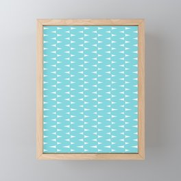 Retro Groovy Curves in Aqua Blue Framed Mini Art Print