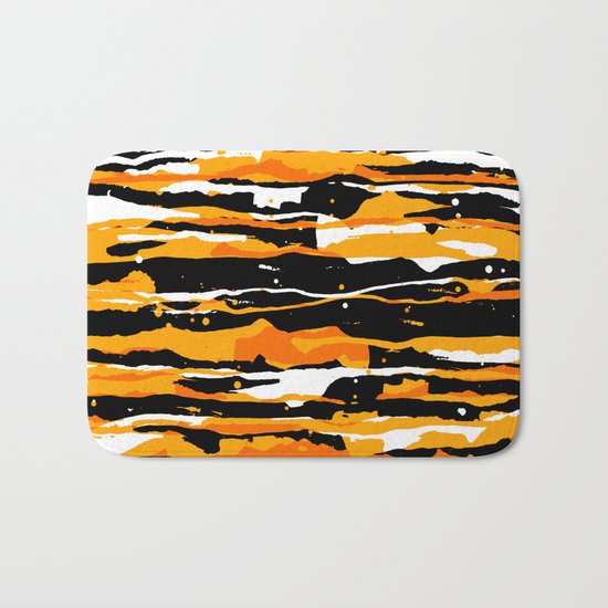 black and orange 02 Bath Mat
