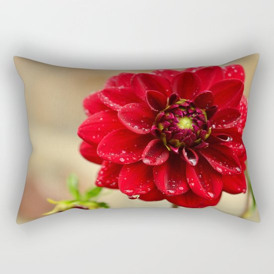 red dahlia Rectangular Pillow