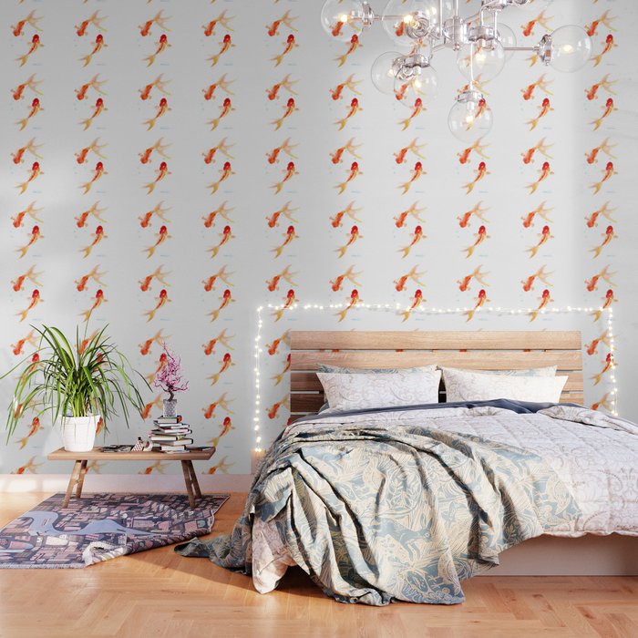 Goldfish, Two Koi Fish, Feng Shui, yoga Asian meditation design Wallpaper