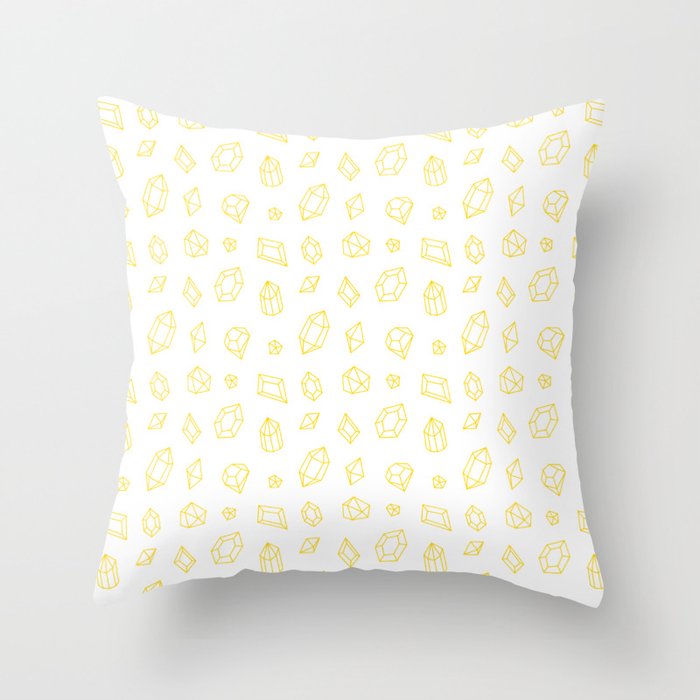 Yellow Gems Pattern Throw Pillow