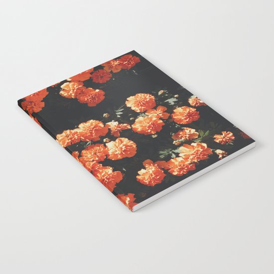 Orange flower fleurs Notebook