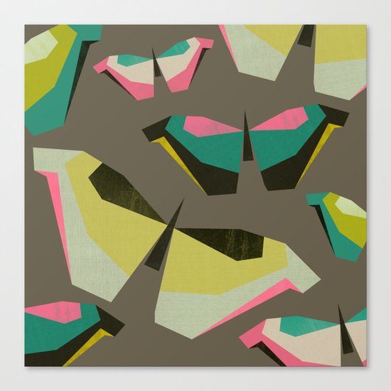 Neon Butterflies Canvas Print