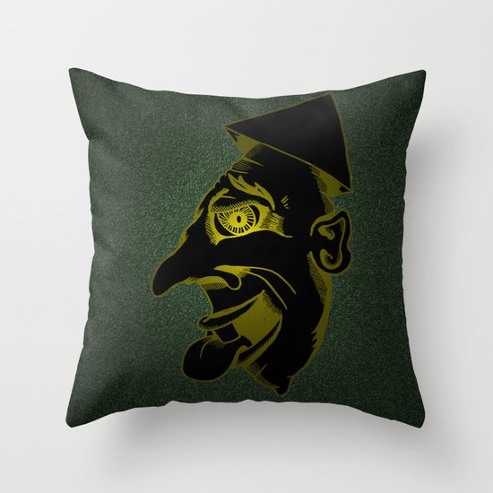 Sinister Man in a Paper Hat Throw Pillow