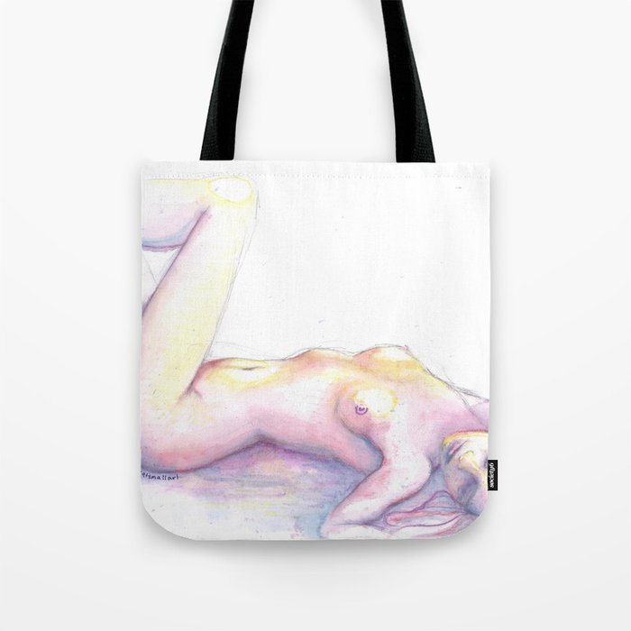 Reclining Nude in Watercolour Tote Bag