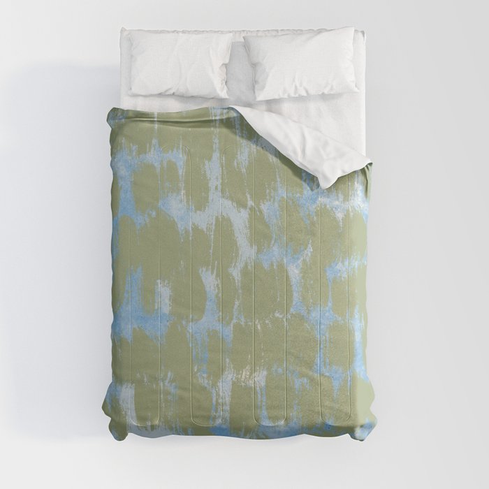 Abstract brushstrokes sage green var 3 Comforter