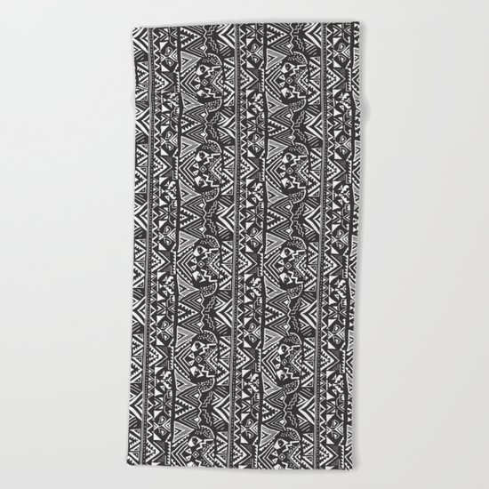 Pug Tribal Beach Towel