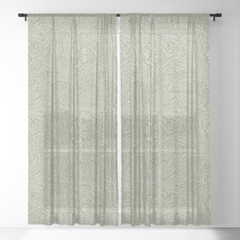 William Morris Marigold Sage Green Sheer Curtain