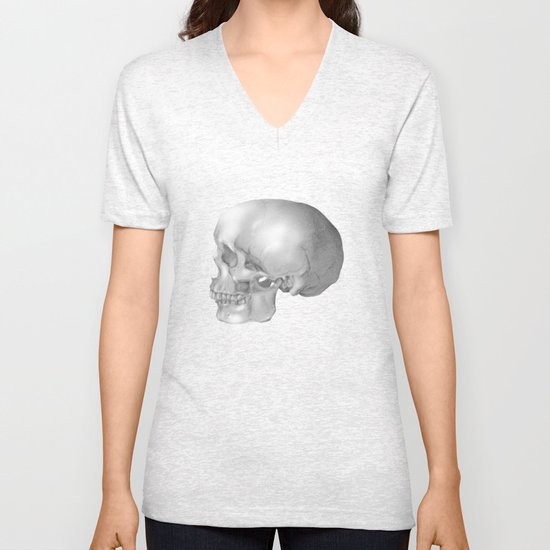 Human Skull Unisex V-Neck