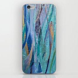 Vertical Blue Flames Painting iPhone Skin