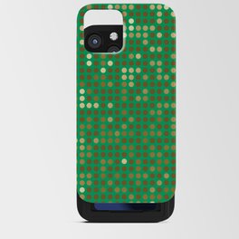 Gold Polka Dots on Green Background iPhone Card Case