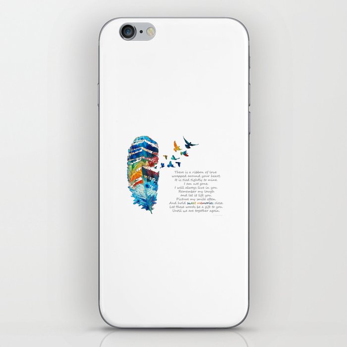 Colorful Feather Art With Birds For Sympathy - Sweet Memories iPhone Skin