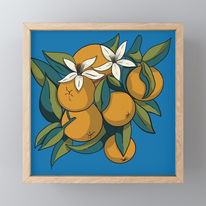Mandarins patter Framed Mini Art Print