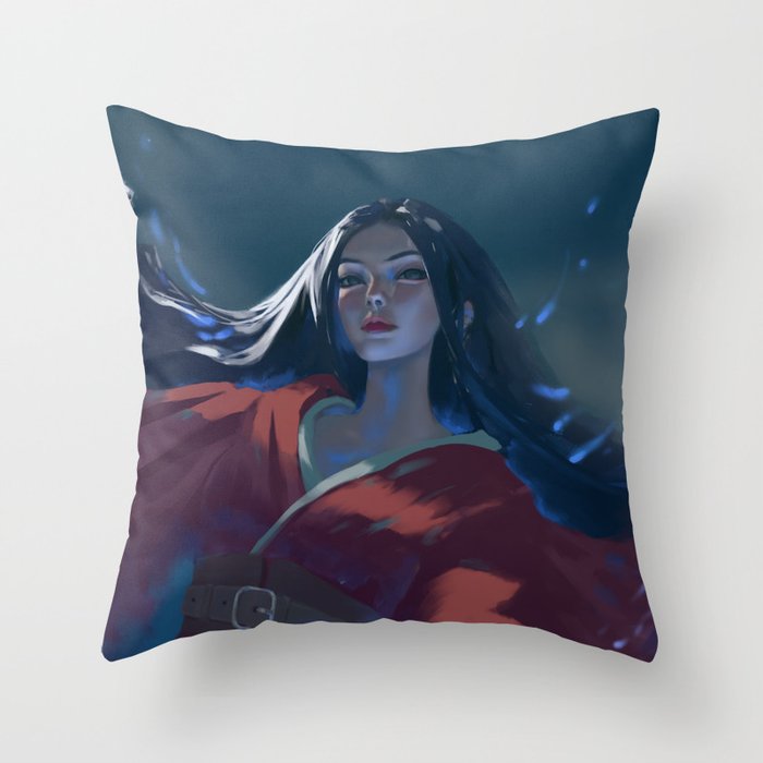Warrior Girl Throw Pillow