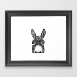 Hey Donkey BW Framed Art Print