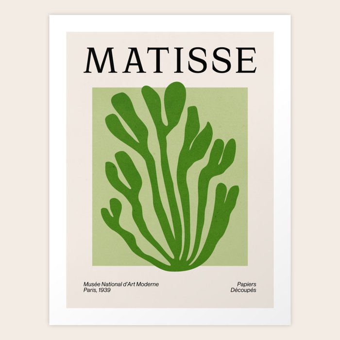 La Palma & Sage: Matisse Paper Leaf Cutouts 03 Art Print Art Print