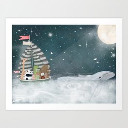 lets sail to the moon  Art Print