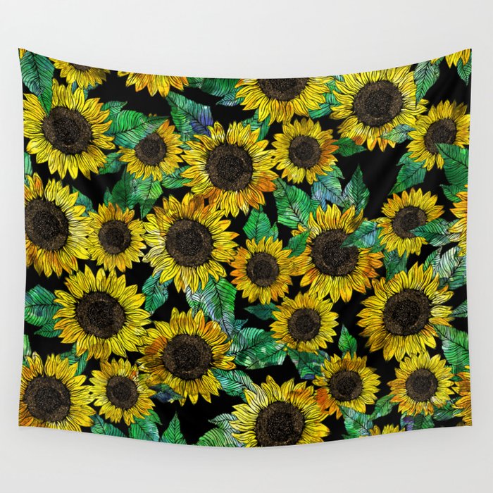 Sunflower Wall Tapestry by Arushi Puri | Society6
