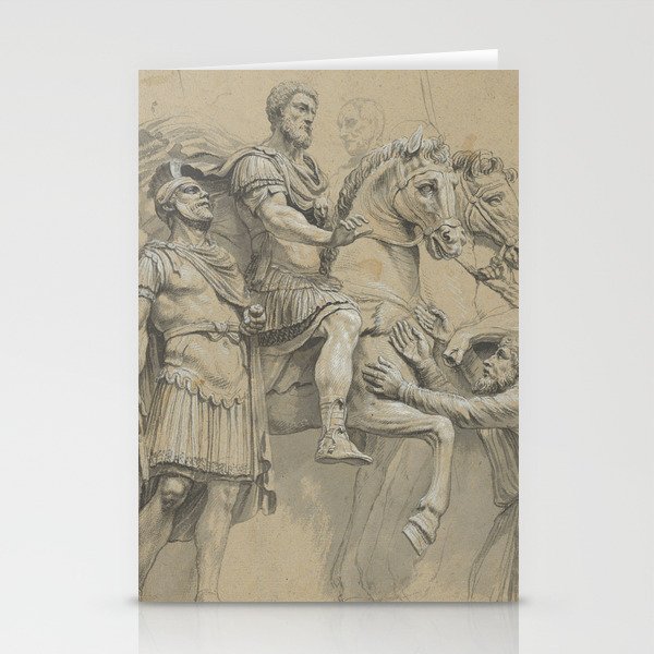 Vintage Marcus Aurelius on Horseback Illustration Stationery Cards