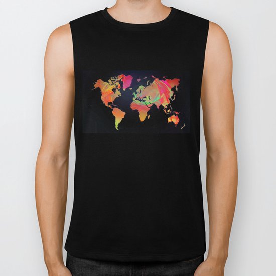 World Map Biker Tank