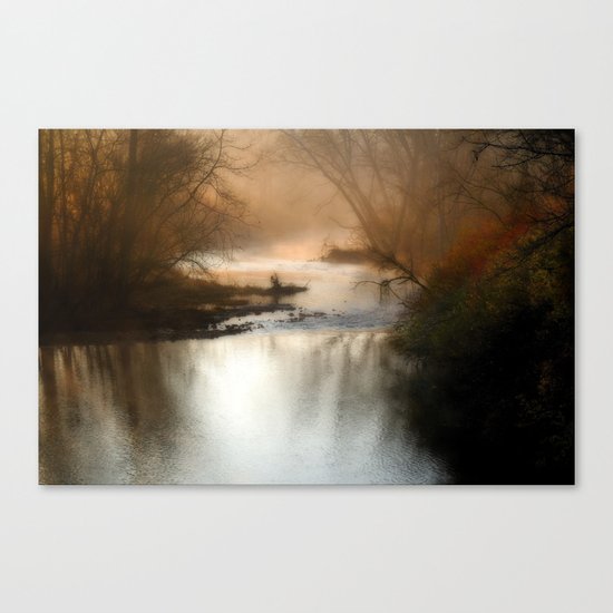 Foggy Alum Creek on a chilly fall morning Canvas Print
