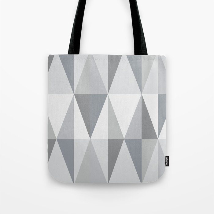MidCentury Modern Triangles Slate Gray Tote Bag