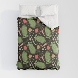 Vegetable Patch on a Dark Background Comforter