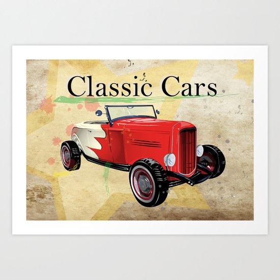 Classic Cars Art Print