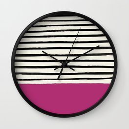 Raspberry x Stripes Wall Clock