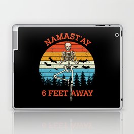 Skeleton Namastay 6 Feet Away Halloween Funny Laptop Skin