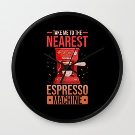 Espresso Saying Wall Clock