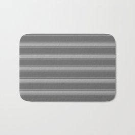 [ Thumbnail: Dim Grey and Dark Gray Colored Lined/Striped Pattern Bath Mat ]