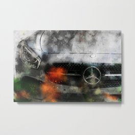 Close Up Photo Of Mercedez-Benz Vehicle Metal Print | Watercolorpainting, Car, Waterpaintart, Aquarellepainting, Watercolourdrawing, Inkandwatercolor, Chicago, Waterpainting, Watercolorartists, Watercolor 
