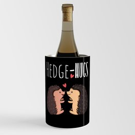 Cute Hedgehog Hugs Animal Hearts Valentines Day Wine Chiller