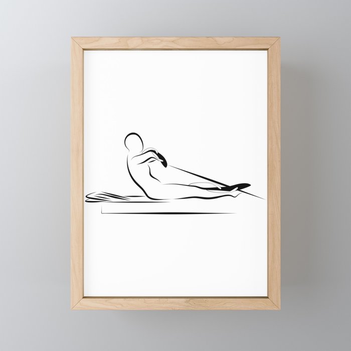 Pilates, rowing on the reformer Framed Mini Art Print