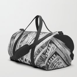 Money - Black And White Duffle Bag